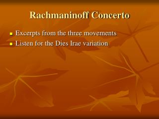 Rachmaninoff Concerto