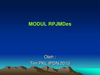 MODUL RPJMDes