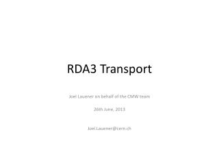 RDA3 Transport