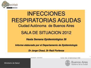 INFECCIONES RESPIRATORIAS AGUDAS Ciudad Autónoma de Buenos Aires SALA DE SITUACION 2012