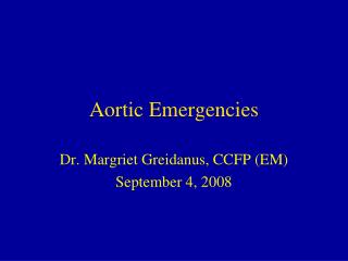 Aortic Emergencies
