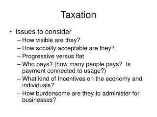 Taxation