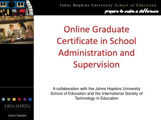 Online Graduate Certificate in School Administration and Supervision