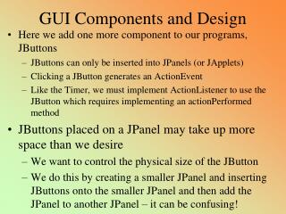 GUI Components and Design