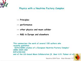 Physics with a Neutrino Factory Complex