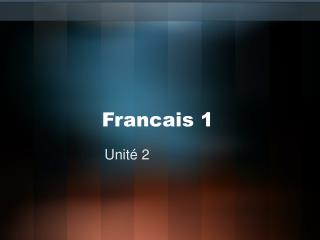 Francais 1