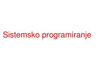 Sistemsko programiranje