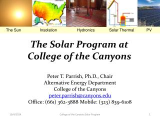 The Solar Program at College of the Canyons
