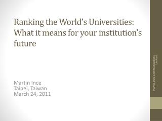 Ranking the World’s Universities: What it means for your institution’s future