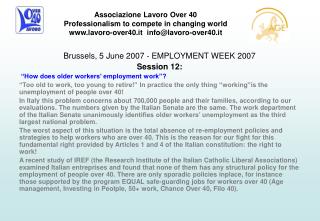 Brussels, 5 June 2007 - EMPLOYMENT WEEK 2007 Session 12: