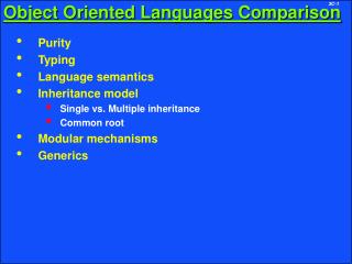 Object Oriented Languages Comparison