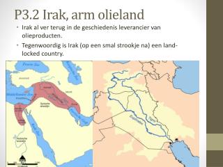 P3.2 Irak, arm olieland