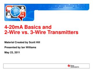 4-20mA Basics and 2-Wire vs. 3-Wire Transmitters