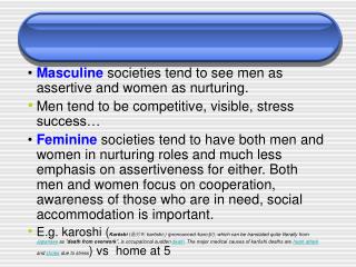 Masculine societies tend to see men as assertive and women as nurturing.
