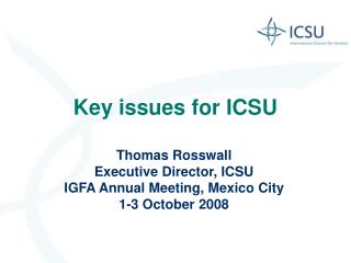 Key issues for ICSU