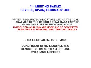 4th MEETING SADMO SEVILLE, SPAIN, FEBRUARY 2008