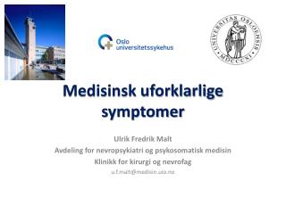 Medisinsk uforklarlige symptomer