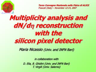 Multiplicity analysis and dN/d h reconstruction with the silicon pixel detector