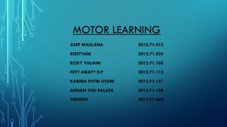 MOTOR LEARNING