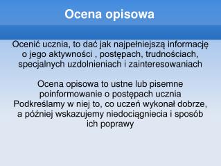 Ocena opisowa