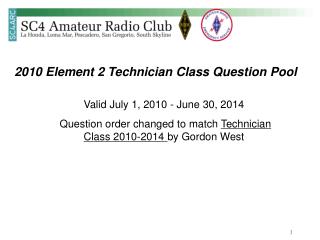 2010 Element 2 Technician Class Question Pool