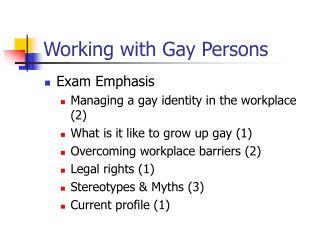 Working with Gay Persons