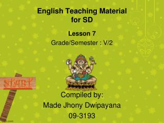 English Teaching Material for SD