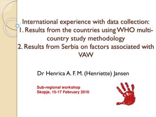 Dr Henrica A. F. M. (Henriette) Jansen