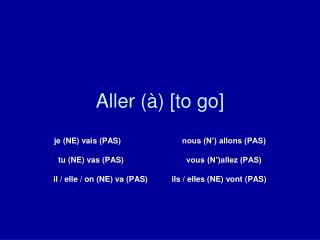 Aller (à) [to go]