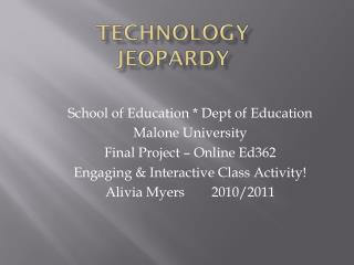 Technology Jeopardy