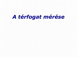 A térfogat mérése