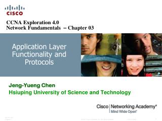 Application Layer Functionality and Protocols