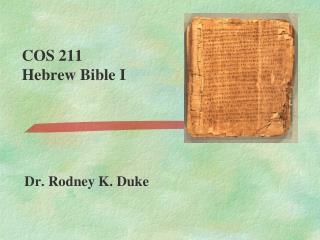 COS 211 Hebrew Bible I