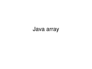 Java array