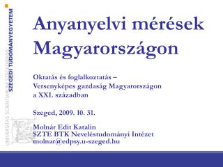 Anyanyelvi mérések Magyarországon