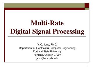 Multi-Rate Digital Signal Processing