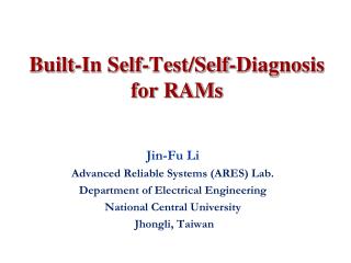 Built-In Self-Test/Self-Diagnosis for RAMs