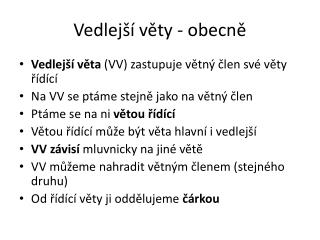 Vedlejší věty - obecně