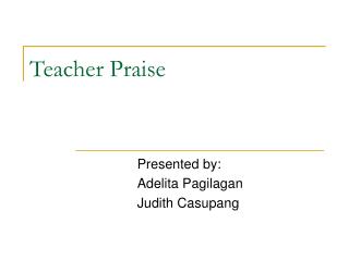 Teacher Praise