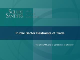 Public Sector Restraints of Trade