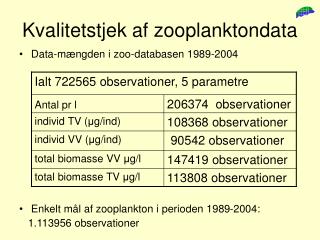 Kvalitetstjek af zooplanktondata