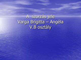 A szorz ás jele Varga Brigitta – Angéla V.B osztály