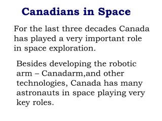 Canadians in Space