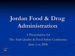 Jordan Food &amp; Drug Administration