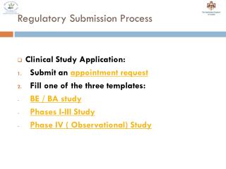 Regulatory Submission Process