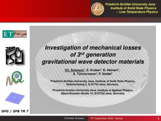Investigation of mechanical losses of 3 rd generation gravitational wave detector materials
