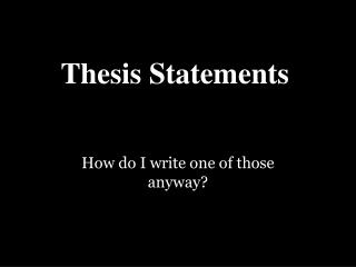 Thesis Statements