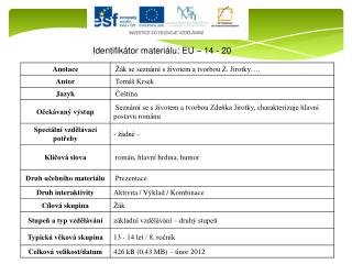 Identifikátor materiálu: EU – 14 - 20