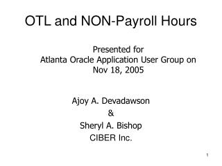 OTL and NON-Payroll Hours