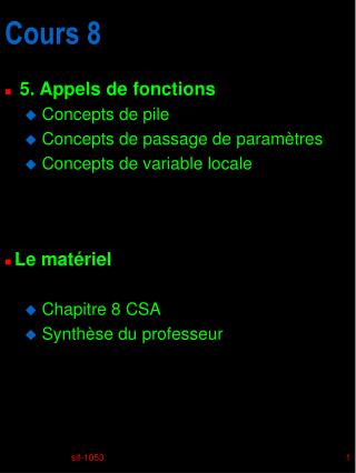 Cours 8